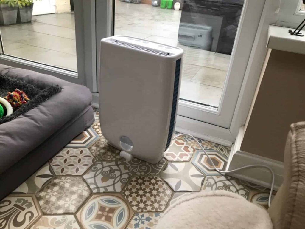 view of our own new purchase testing meaco small desiccant dehumidifier uk unboxing package arrival several weeks to months