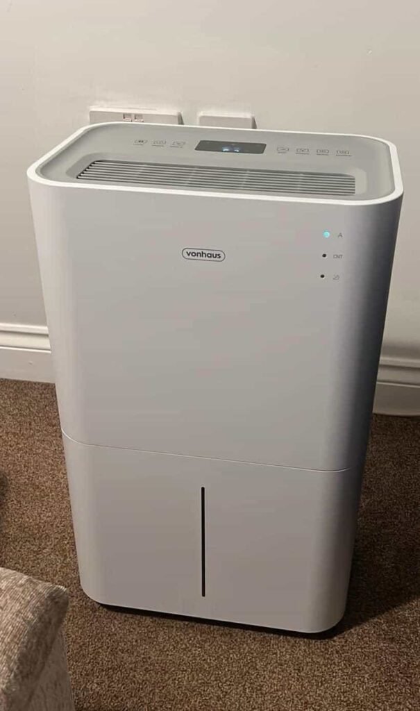 view of our own purchase testing vonhaus portable dehumidifier for bathroom uk unboxing package arrival several weeks to months