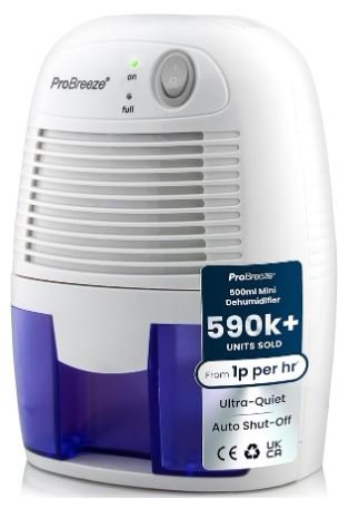 pro breeze 500ml mini dehumidifier for very small spaces & budgets dehumidifier uk for mould